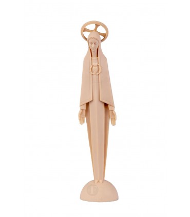 Imaculado Coração de Maria estilizado cor creme 17 5 cm