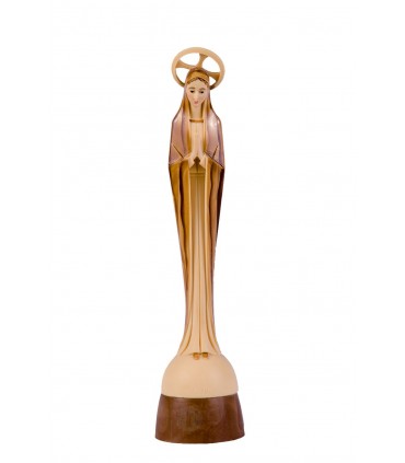 Nossa Senhora de Fátima estilizada pintura madeira 17 5 cm