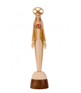 Imaculado Coração de Maria estilizado pintura madeira 17 5 cm