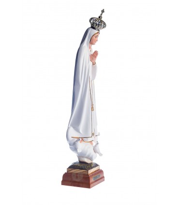 Our Lady of Fatima, white painting, with gallon, 35cm