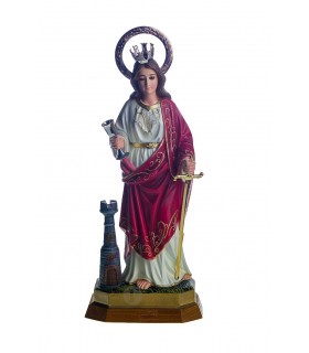 Santa Bárbara olhos cristal 38 cm