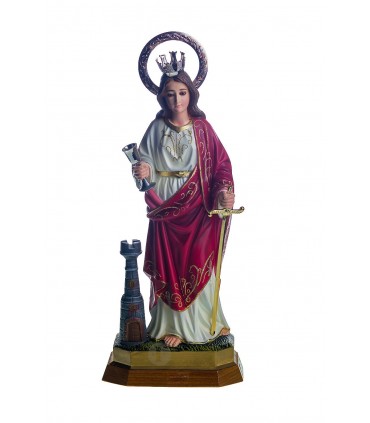 Santa Bárbara olhos cristal 38 cm