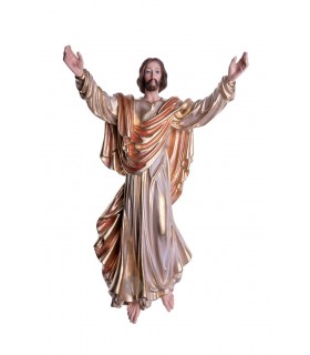 Cristo Ressuscitado pintura metalizada 38 cm