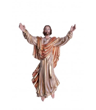 Cristo Ressuscitado pintura metalizada 28 cm