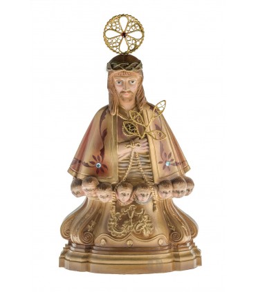 Senhor Santo Cristo pintura metalizada 17 cm