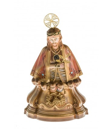 Senhor Santo Cristo pintura metalizada 25 cm