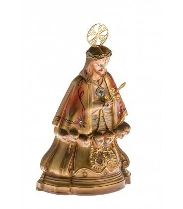 Senhor Santo Cristo, pintura metalizada, 25cm