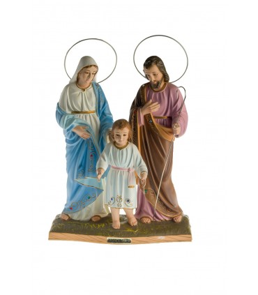 Sagrada Família pintura clássica olhos cristal 30 cm