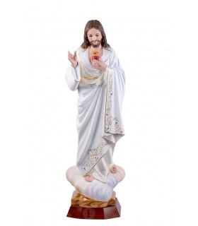 copy of Sacred Heart of Jesus, cracked painting, 60cm