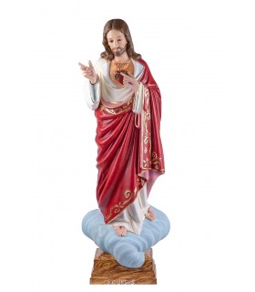 copy of Sacred Heart of Jesus, cracked painting, 60cm