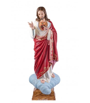 copy of Sacred Heart of Jesus, cracked painting, 60cm