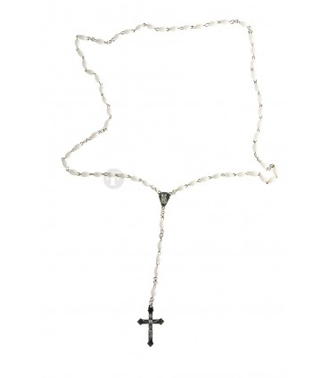 Terço de plástico branco 5/6mm