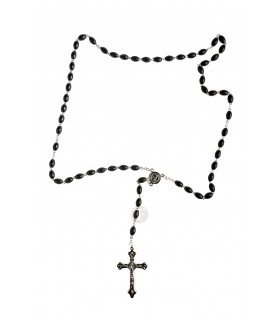 Terço de Plástico Preto, 6/9mm oval