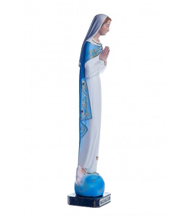Nossa Senhora de Fátima estilizada, pintura clássica com véu, 30 cm