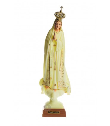 Nossa Senhora de Fátima luminosa olhos cristal 35 cm