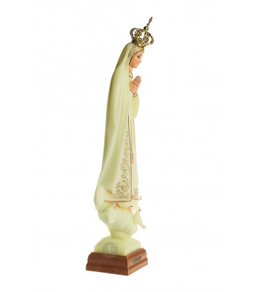 Nossa Senhora de Fátima, luminosa, olhos cristal 35 cm