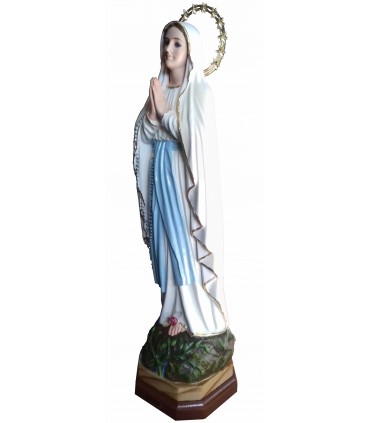 Nossa Senhora de Lourdes, com galão, olhos cristal, 37cm