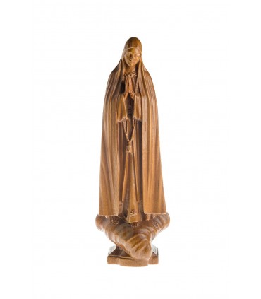 Nossa Senhora de Fátima madeira natural 30 cm
