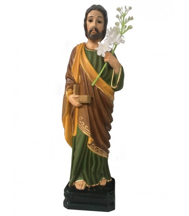 São José Carpinteiro, pintura clássica, olhos cristal, 25cm