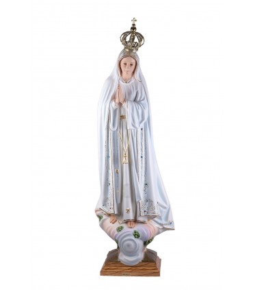 Nossa Senhora de Fátima pintura clássica olhos cristal 100 cm