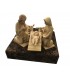 Crib, Nativity scene with cork, patinated paint, 19 cm