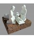 Crib, Nativity scene with cork, white images, 19 cm