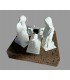 Presépio com cortiça, imagens brancas, 19 cm