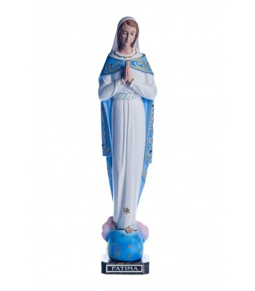 Nossa Senhora de Fátima estilizada, pintura sépia com véu, 30 cm