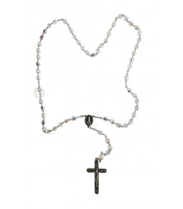 Terço de Cristal transparente 7mm