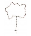 Red rosary, silver trim, 7mm