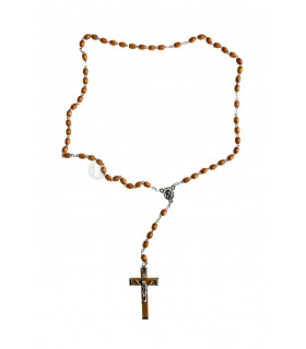 Terço Madeira amarelo oval 5/6 mm