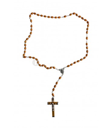 Terço Madeira amarelo oval 5/6 mm