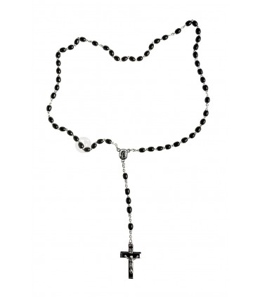 Terço Madeira preto oval 5/6 mm