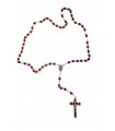 Wood rosary, brown, oval, 6/7mm