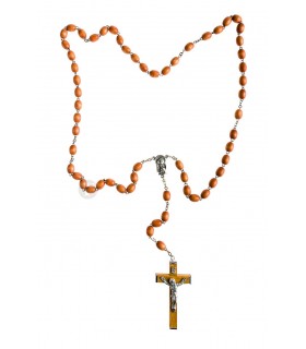 Terço Madeira amarelo oval 7/9 mm