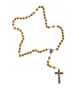 Terço Madeira gomos castanho 6 mm