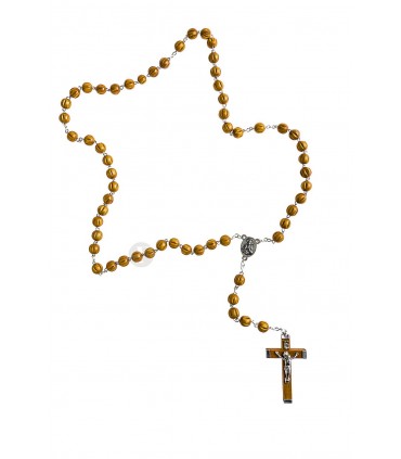 Terço Madeira gomos castanho 6 mm