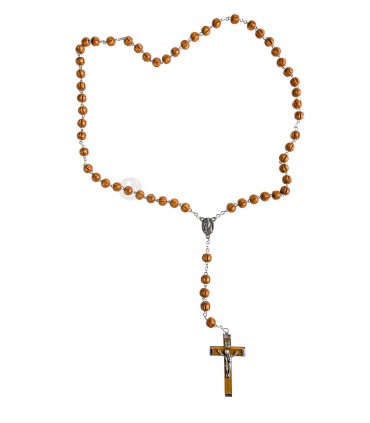 Terço Madeira gomos castanho 8 mm