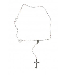 Terço de Cristal branco 5mm