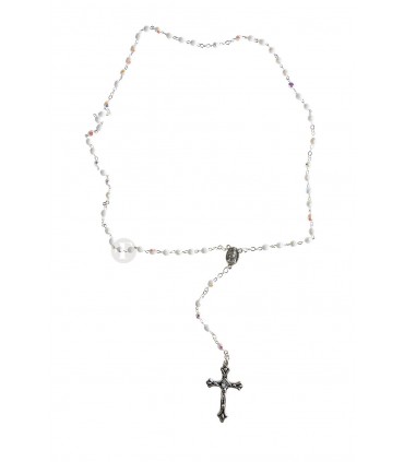 Terço de Cristal branco 5mm