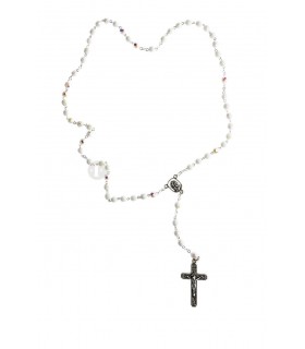 Terço de Cristal branco 6mm