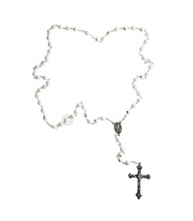 Terço de Cristal branco 7mm