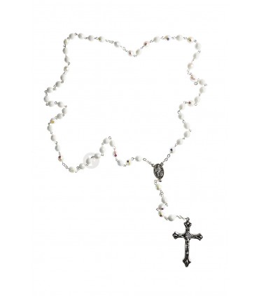 Terço de Cristal branco 7mm