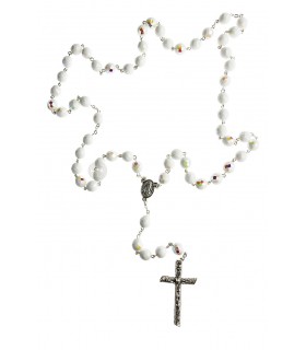 Terço de Cristal branco 10mm