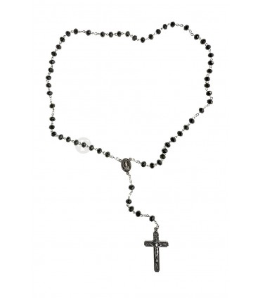 Terço de Cristal preto 5mm