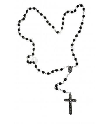 Terço de Cristal preto 7mm