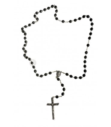 Terço de Cristal preto 8mm