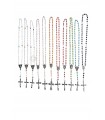 Bead rosary, assorted colors, 2mm