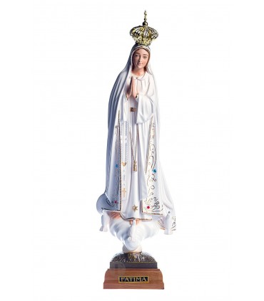 Nossa Senhora de Fátima pintura clássica 36 cm