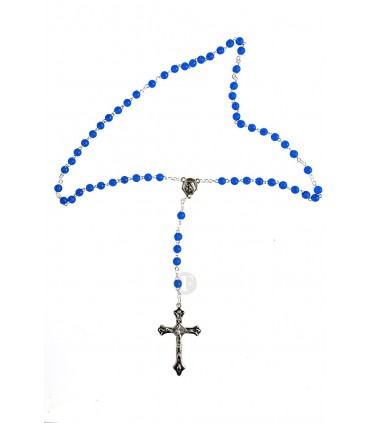 Terço azul transparente 6mm